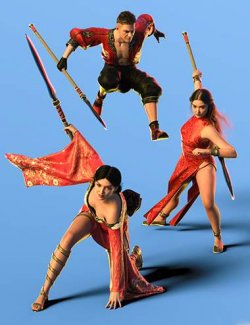 PTF Rending Point Combat Poses and a Prop for Genesis 9