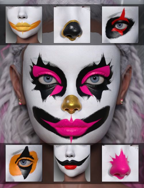 Click here to see preview images for "Angsty Clown Makeup Builder for Genesis 9" Angsty Clown Makeup Builder for Genesis 9