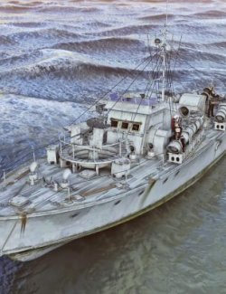 Vosper MTB 379 Torpedo Boat wt for DAZ3D