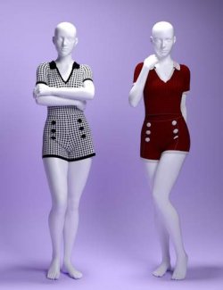 dForce MS Casual Polo Outfit for Genesis 9 and 8 Female