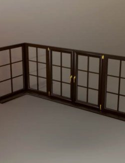 Modern L-Shaped Long Wooden Door Design AQ3D