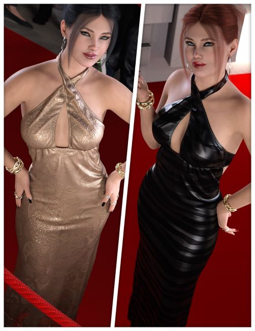 Click here to see preview images for "Fashionable Textures for dForce Twisted Neckholder Dress" Fashionable Textures for dForce Twisted Neckholder Dress