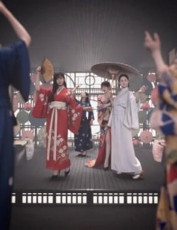 Instant Extras- Asia- Women in Kimono- DAZ Studio