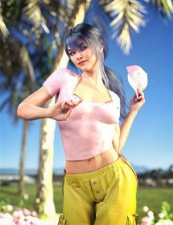 dForce X-Bit Youngth Bikini Summer Travel Outfit 01 for Genesis 9,8 and 8.1