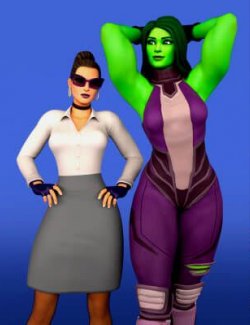 Fortnite She-Hulk Bundle for Genesis 8 and 9