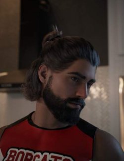 dForce Barett Tied Hair and Beard for Genesis 9