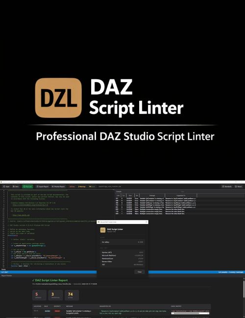 Click here to see preview images for "DAZ Script Linter" DAZ Script Linter
