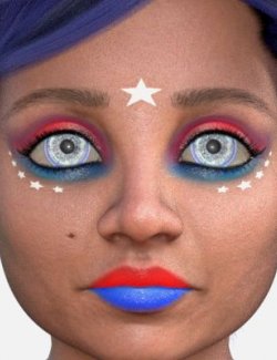 G9 Free Red and Blue Makeup with Stars