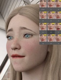 Hx Cute Expressions 1 for Genesis 8 Female