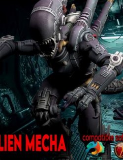 Alien Mecha for Poser compatible DAZ3D