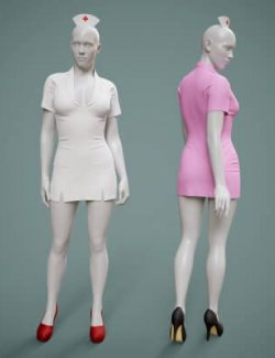 Nurse Outfit and High Heels for Genesis 9