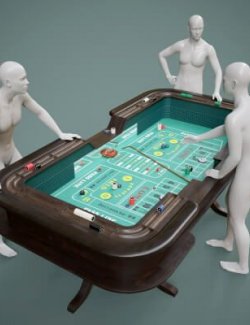 Craps Table Prop with Poses for Genesis 9