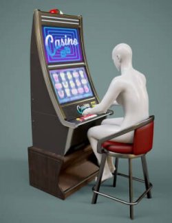 Casino Slot Machine Prop and Poses for Genesis 9