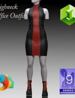 Highneck Office Outfit for Genesis 9