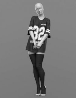 Oversize T-Shirt and Stockings 02v G8F