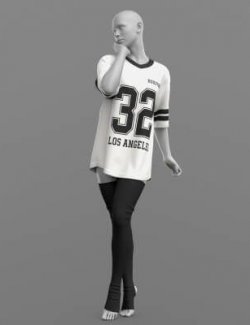 Oversize T-Shirt and Stockings 02v G9