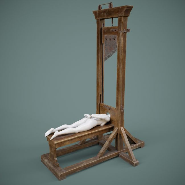 Click here to see preview images for "Guillotine Device Prop and Pose for G8FM G9" Guillotine Device Prop and Pose for G8FM G9