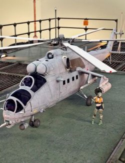 MI 35M Combat Helicopter wt for DAZ3D