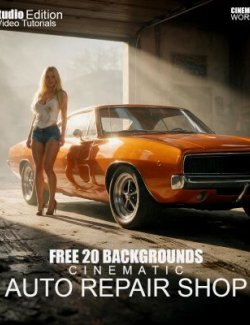 Cinematic Auto Repair Shop - 20 Backgrounds - DAZ Studio