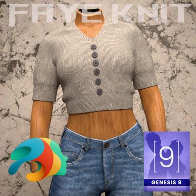 Click here to see preview images for "Faye Knit Top for Genesis 9" Faye Knit Top for Genesis 9