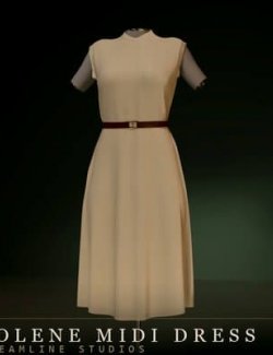 dForce Solene Midi Dress for Genesis 8 and 8.1 Female