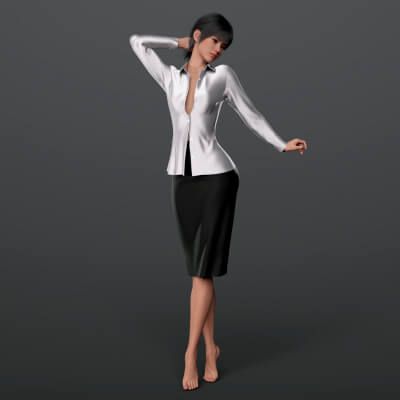 Click here to see preview images for "Unbuttoned Blouse and Skirt Long G9" Unbuttoned Blouse and Skirt Long G9