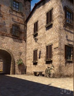 Villa della Fontana – Mediterranean Courtyard Scene