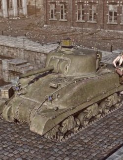 M4 Sherman 2 Tank wt for DAZ3D
