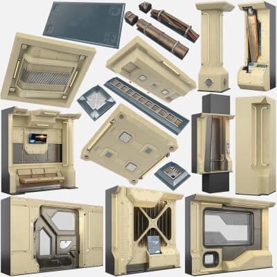 Click here to see preview images for "Sci-Fi Interior Space Station Transit Zone Props Collection" Sci-Fi Interior Space Station Transit Zone Props Collection