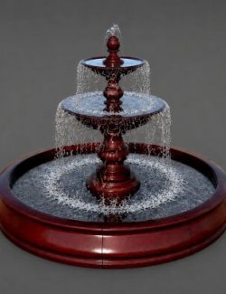 Classic 3 Tier Garden Fountain 3D Model AQ3D