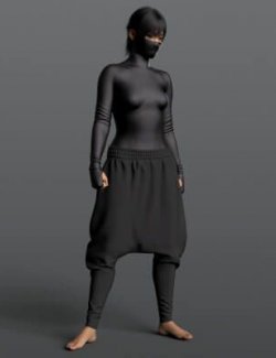 Bodysuit Mask and Wide Pants G9